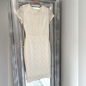 New York & Company White Dress- size 0- beautiful detail!